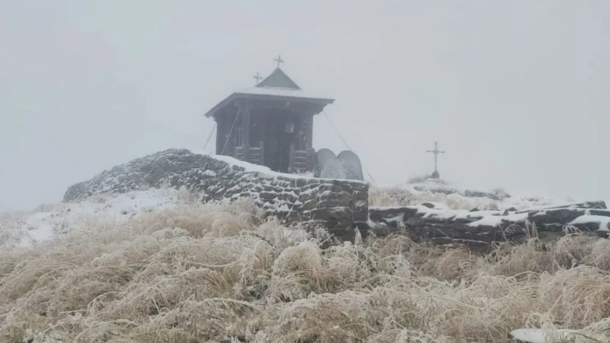 У Карпатах уже зима: на горі Піп Іван -1°C і західний вітер