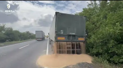 На Миколаївщині перевантажені фури об'їжджали зважування, а один водій скидав вантаж на дорогу