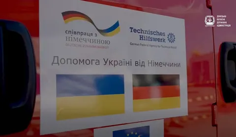 Донеччина отримала від Німеччини вантажівку, генератор на 320 кВт і два пожежні авто