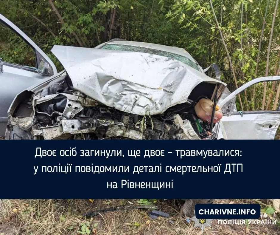 Смертельна ДТП на Рівненщині: авто злетіло в кювет і врізалося в дерево