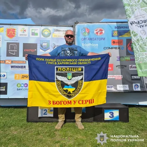 Поліцейський з Харківщини виборов срібло на всеукраїнському тріатлоні